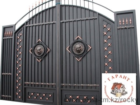 Металлические ворота с литыми элементами