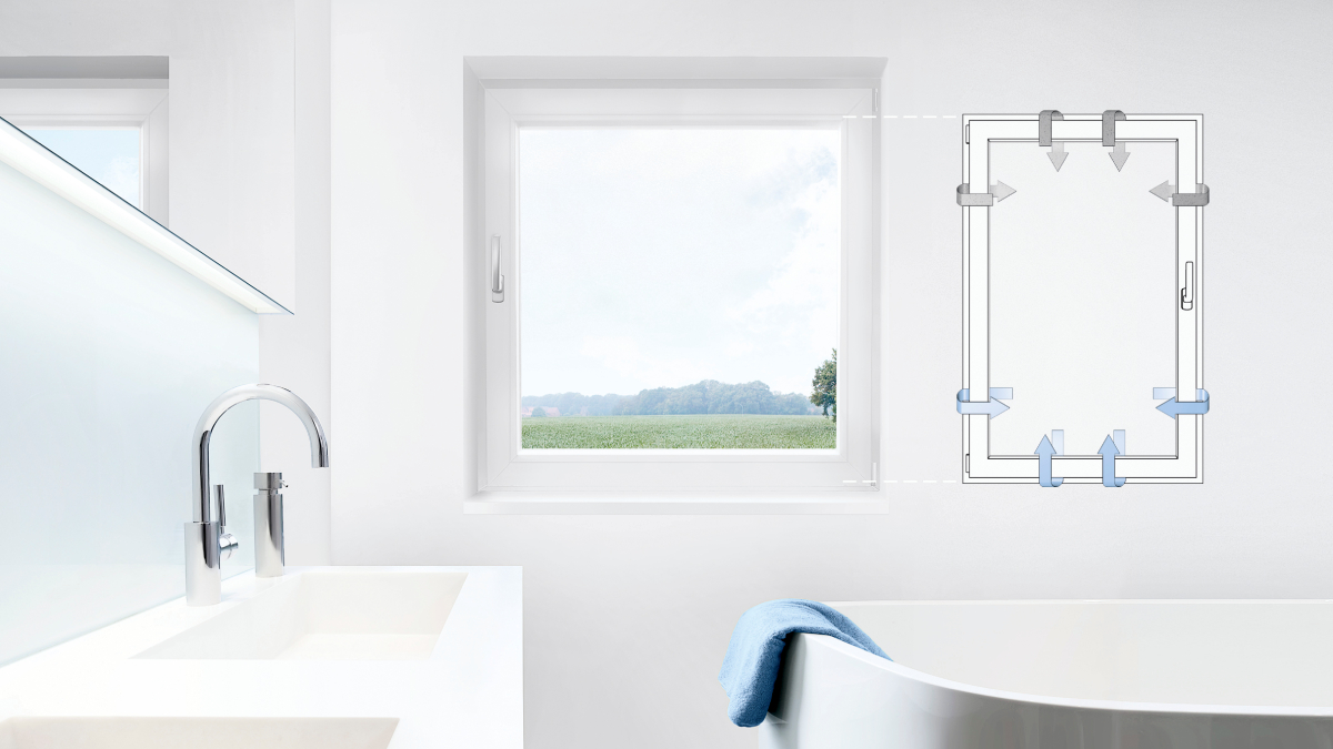 Окно в ванной и схема работы микропроветривания