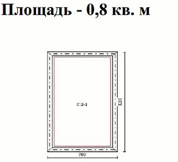 Глухое окно 700х1200, двухстороннее ламинирование