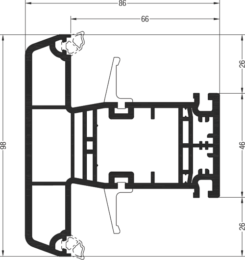 REHAU Импост 98 GENEO